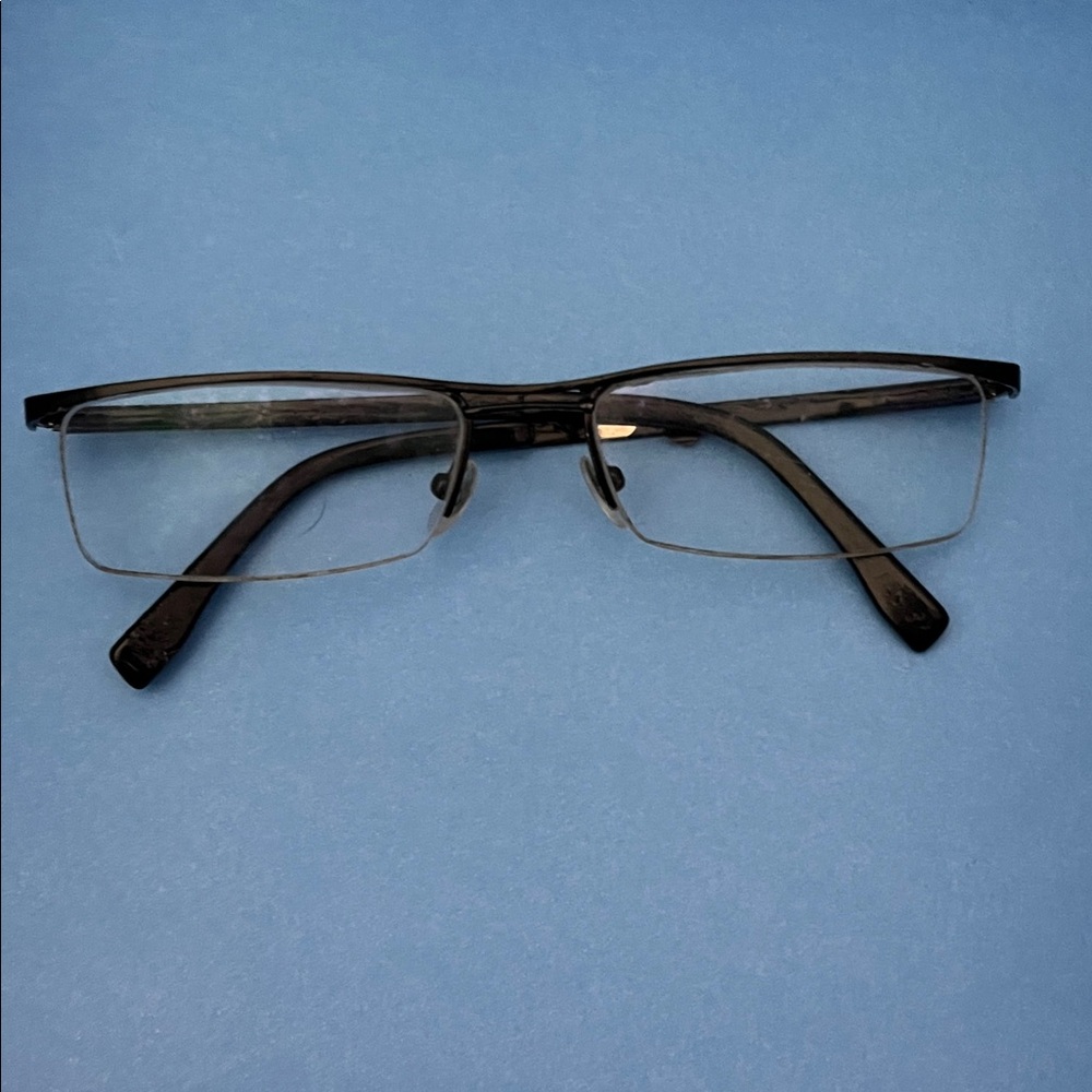 Yves Saint Laurent Black Semi-Rimless Glasses